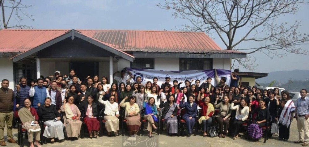 State Mission Coordinator, Gracy Ayee with faculty members and participants during the International Women’s Day at the Ladies Common Room, Nagaland University, Meriema on March 7. (DIPR Photo)